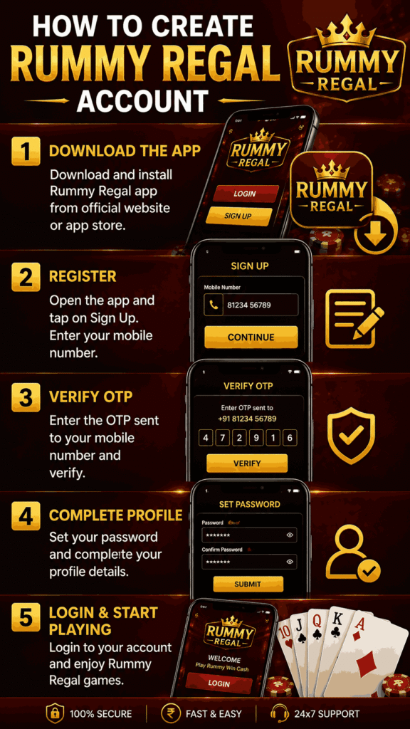 how to create account in rummy regal